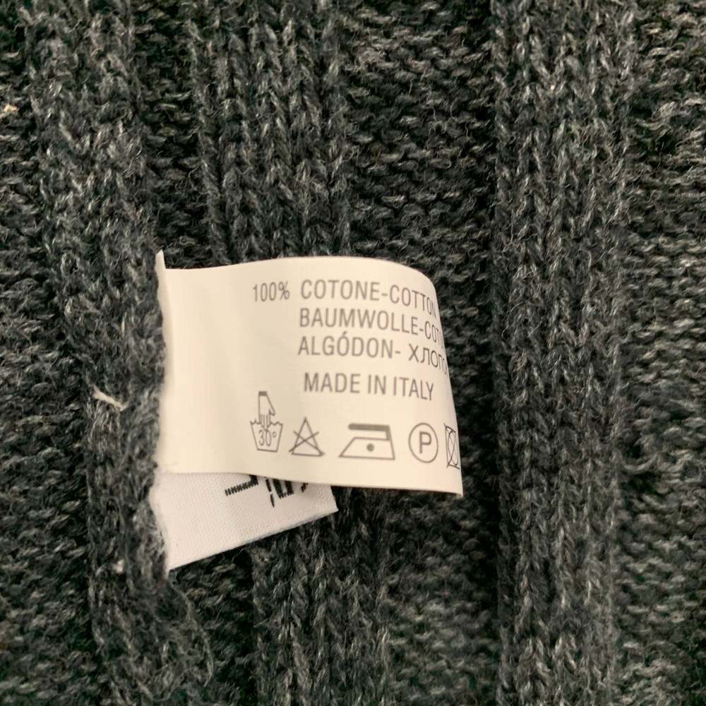 KITON Grey Knit Cotton Shawl Collar Cardigan - Picture 4 of 5